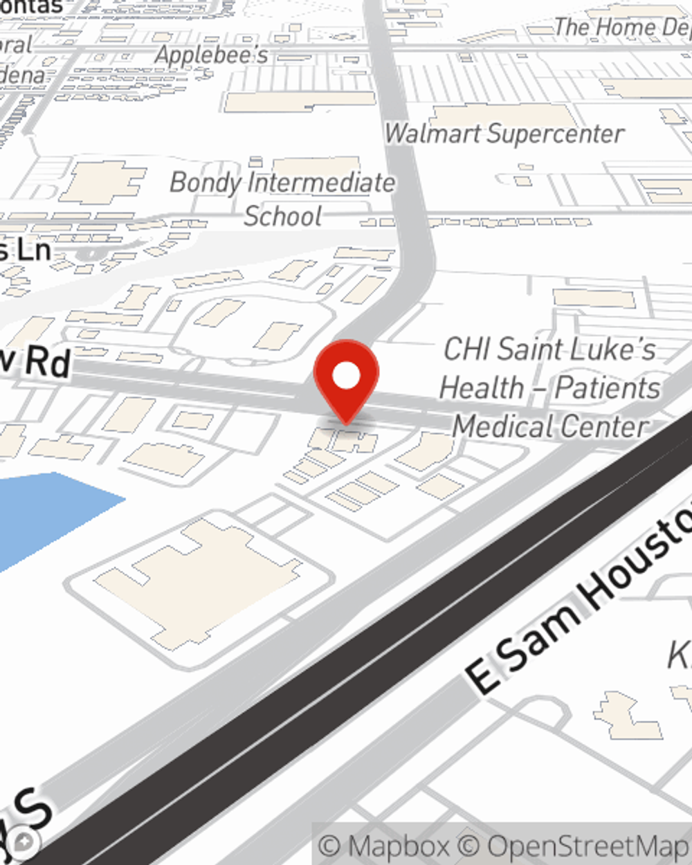 Map showing State Farm Agent Steve Sipes's office at 5150 Crenshaw Rd, C100, Pasadena, TX