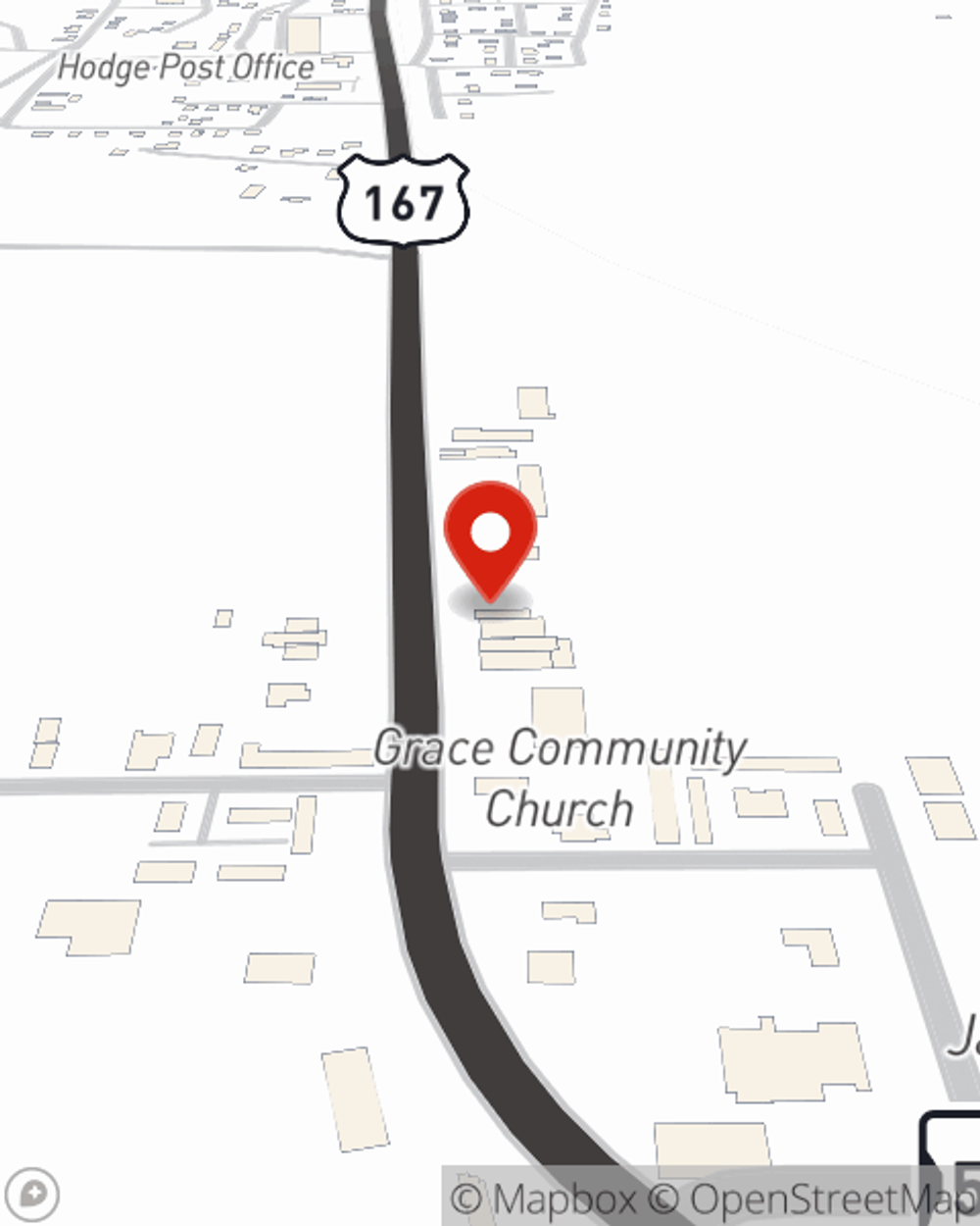 Map showing State Farm Agent Shawn Murphy's office at 826 Pershing Hwy, PO Box 280, Jonesboro, LA