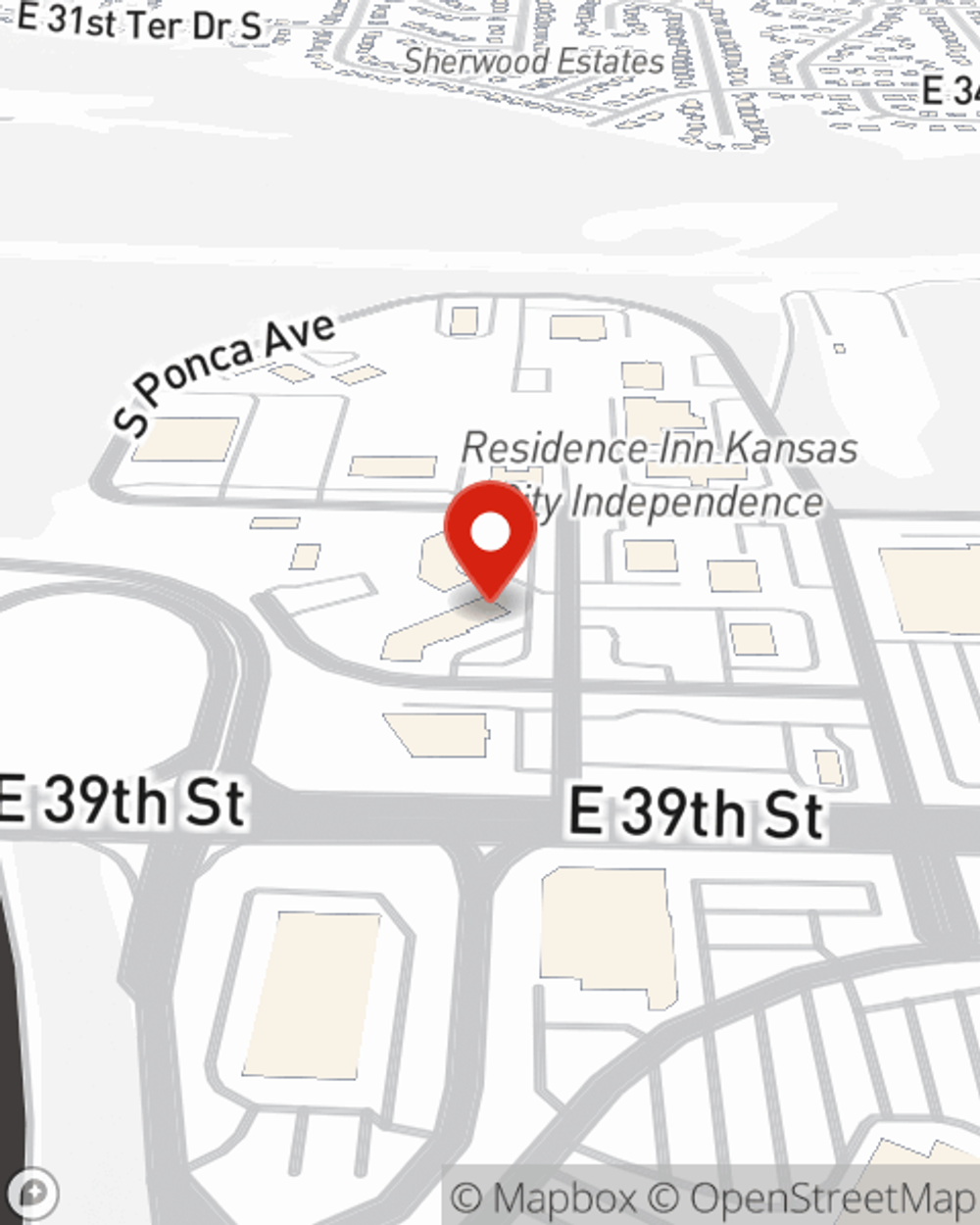 Map showing State Farm Agent Brad Wilkins's office at 3800 Elizabeth St, Ste J, Independence, MO