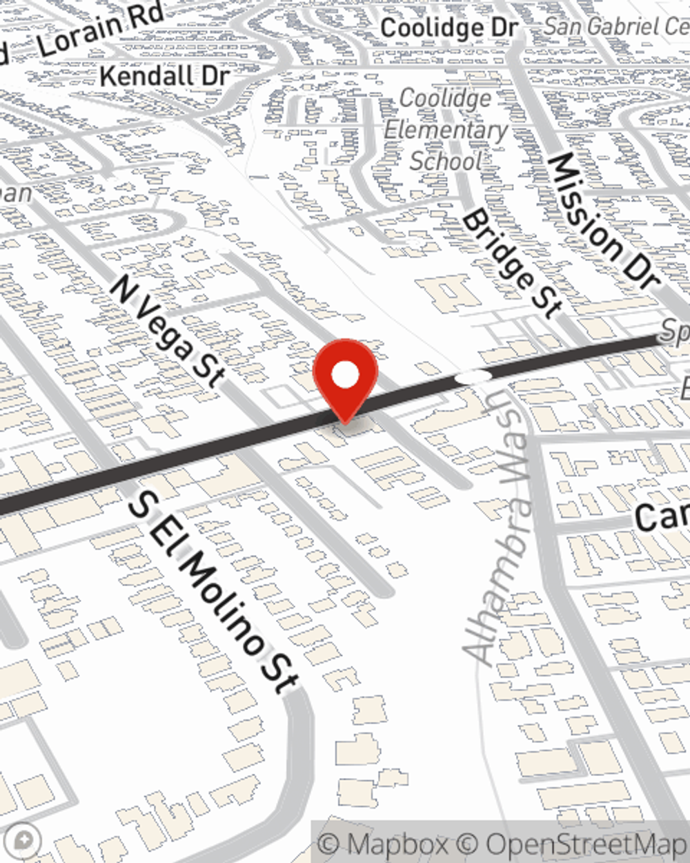 Map showing State Farm Agent's office