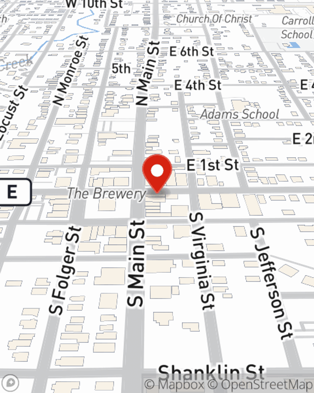 Map showing State Farm Agent's office