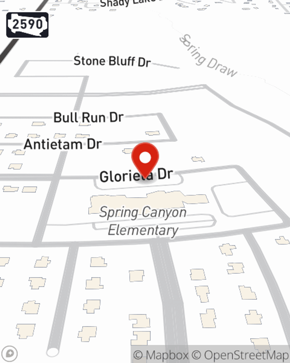 Map showing State Farm Agent Merritt R Vaughn's office at 3 Glorieta, Canyon, TX