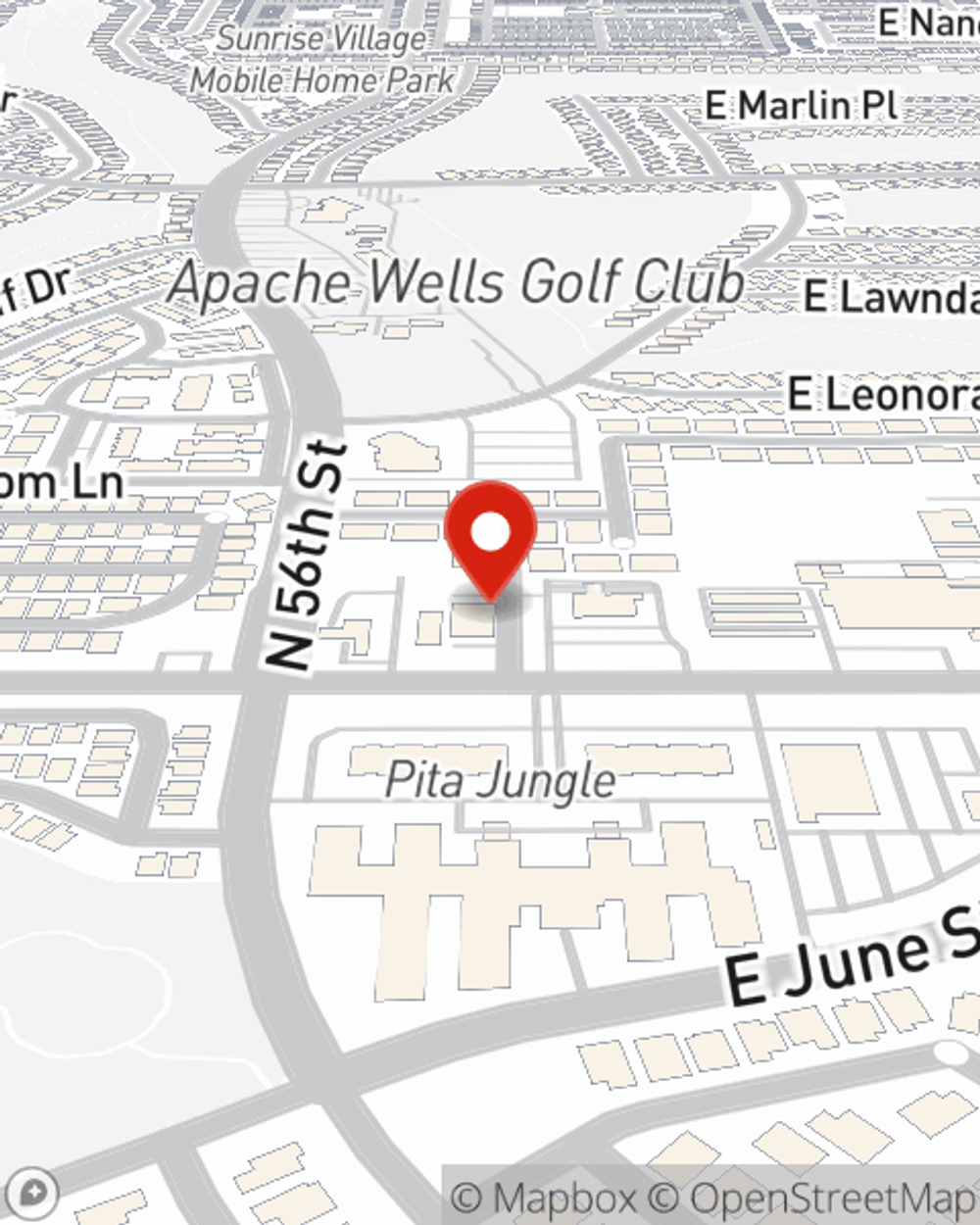 Map showing State Farm Agent Pete Evans's office at 5616 East McKellips, Suite 105, Mesa, AZ