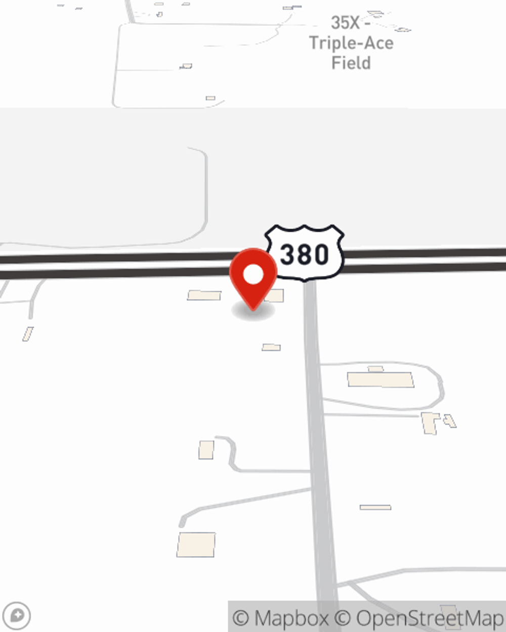 Map showing State Farm Agent Ricky Rivera's office at 1600 BUS US 380 Suite B Decatur, TX