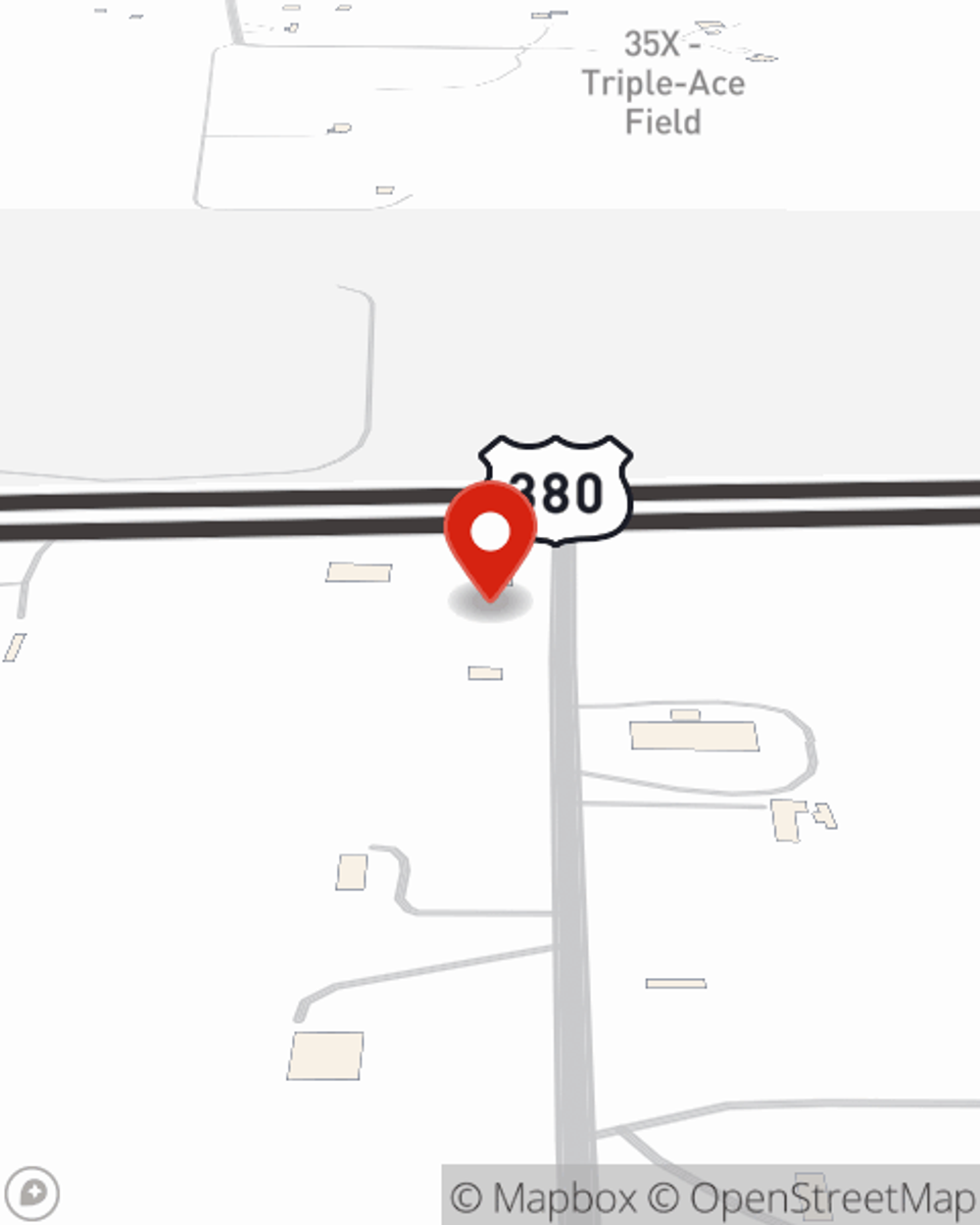 Map showing State Farm Agent Ricky Rivera's office at 1600 BUS US 380, Suite B, Decatur, TX