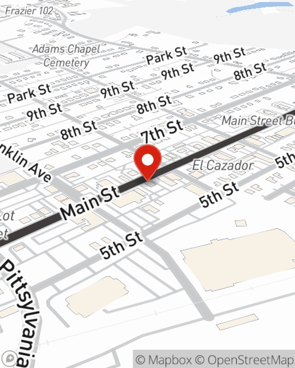 Map showing State Farm Agent Chris Anderson's office at 817 Main Street, Altavista, VA