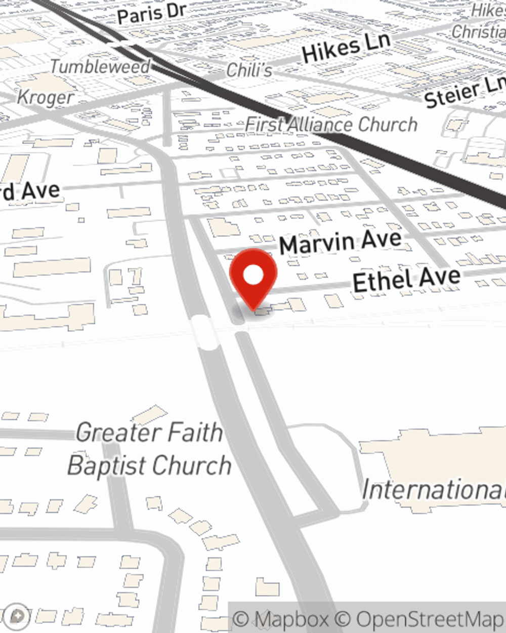 Map showing State Farm Agent Matt Miller's office at 1941 Bishop Lane Suite 508, Louisville, KY