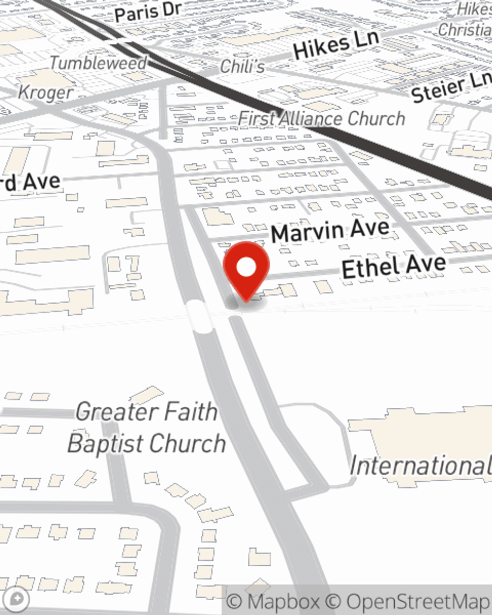 Map showing State Farm Agent Matt Miller's office at 1941 Bishop Lane Suite 508, Louisville, KY