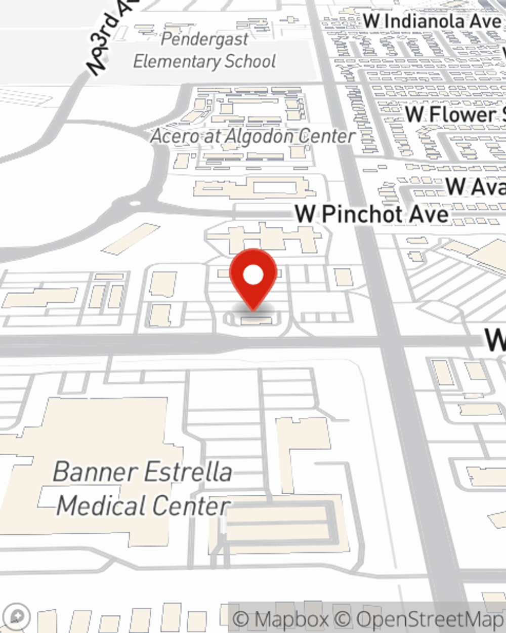 Map showing State Farm Agent Guillermo Morales's office at 9130 W Thomas Rd Ste 108, Phoenix, AZ