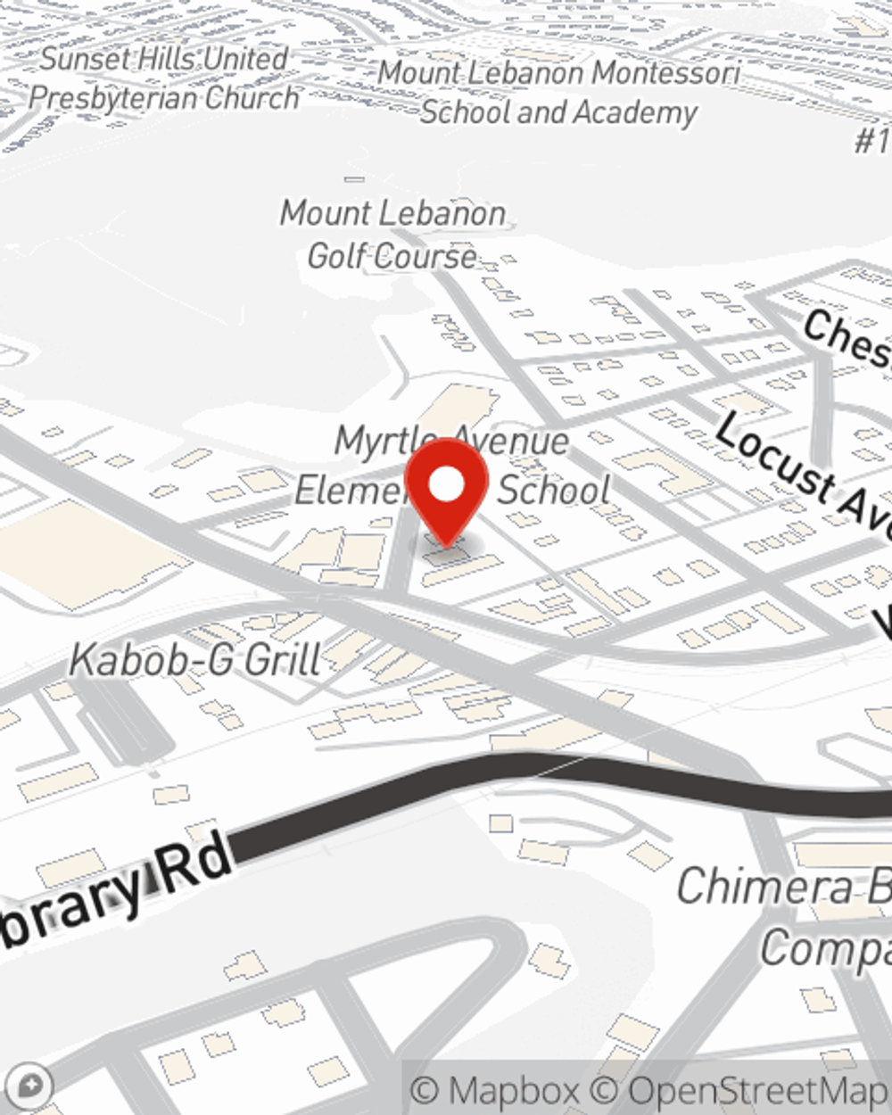 Map showing State Farm Agent Luke Penning's office at 929 Park Ave, Suite 100, Pittsburgh, PA