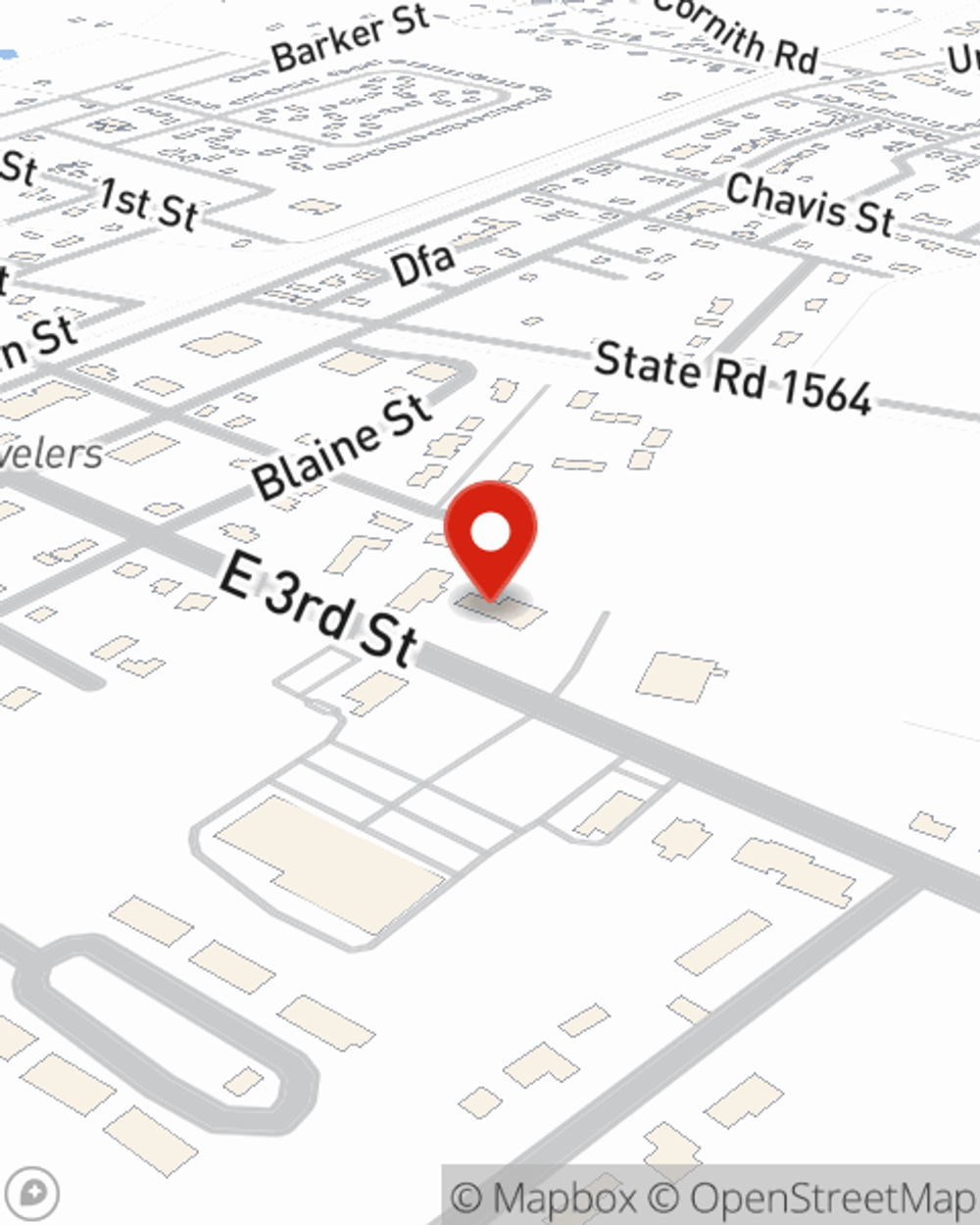 Map showing State Farm Agent Corbin Eddings's office at 401 East 3rd Street, Suite #5, Pembroke, NC