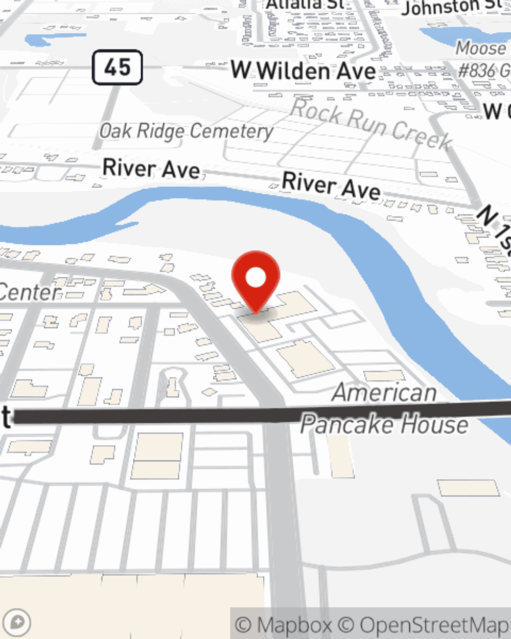 Map showing State Farm Agent Noah Adams's office at 320 N Chicago Avenue Suite 8, Goshen, IN