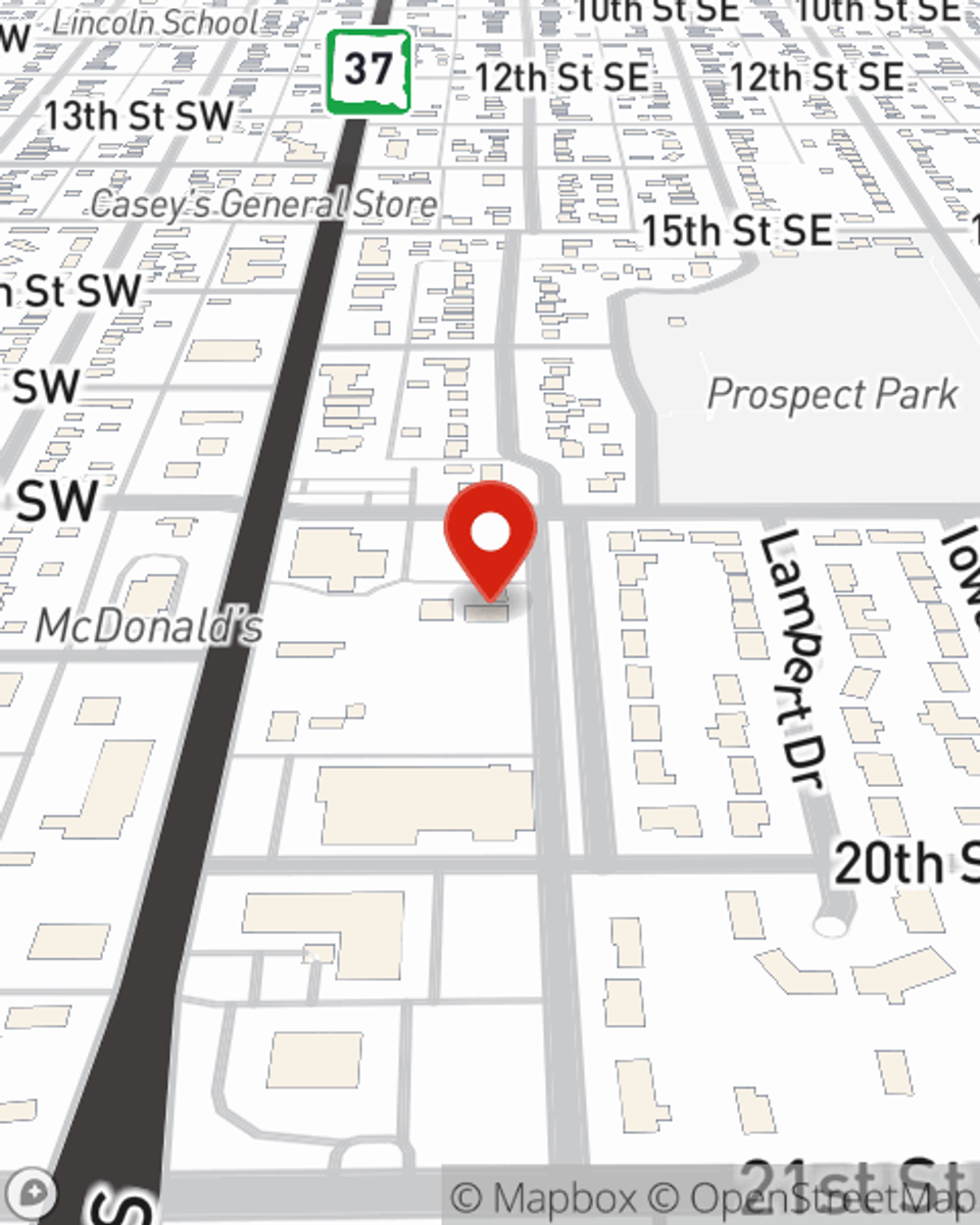 Map showing State Farm Agent Brian Davidson's office at 1879 Kansas Ave SE Huron, SD