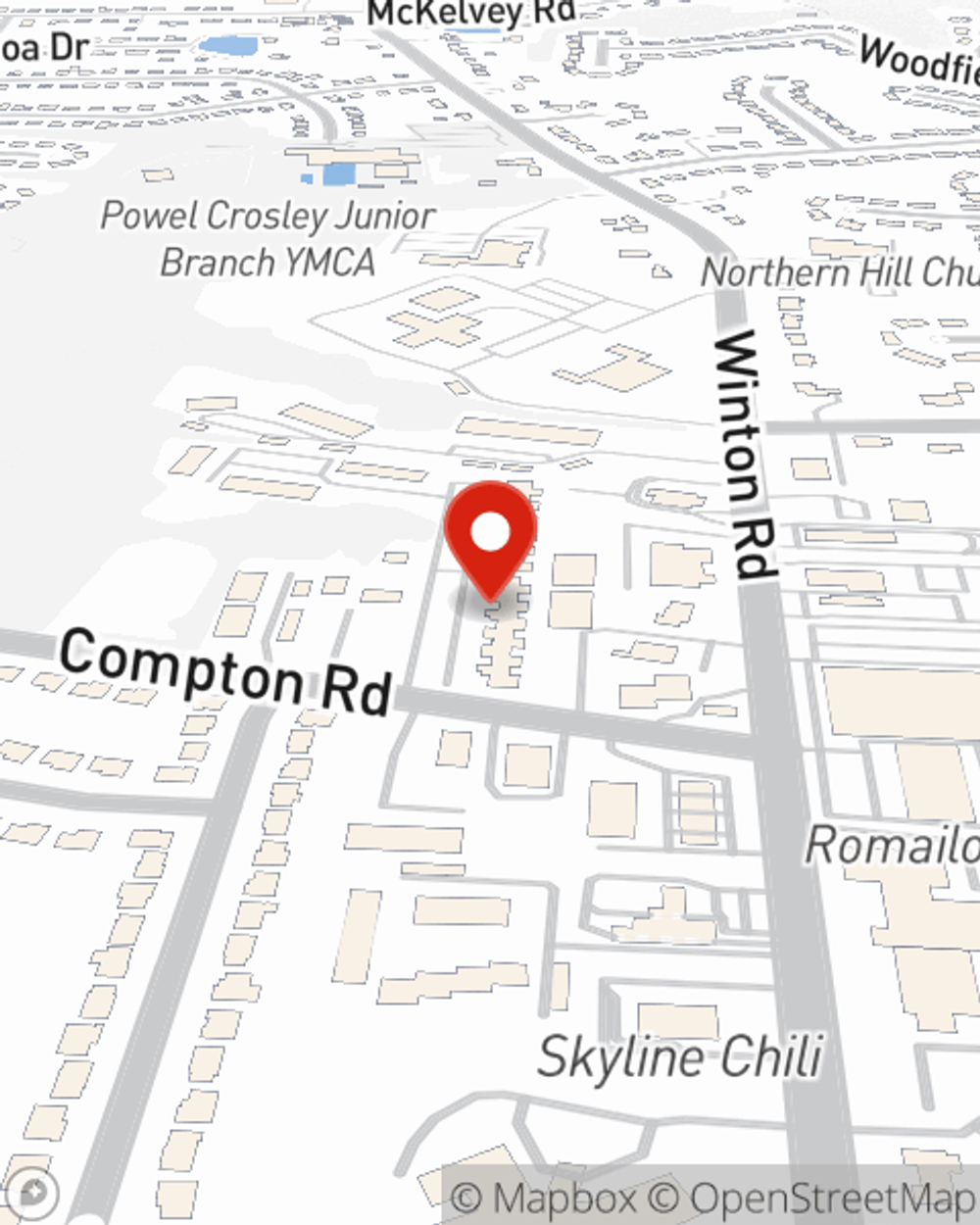 Map showing State Farm Agent Kristen Jackson's office at 800 Compton Rd, Suite 8, Cincinnati, OH