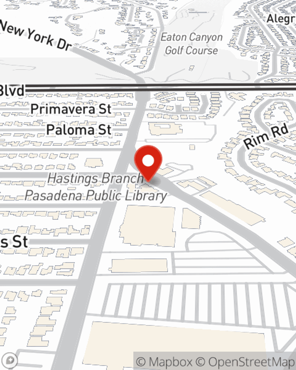 Map showing State Farm Agent Jim Krause's office at 650 Sierra Madre Villa Ave, Suite 103, Pasadena, CA