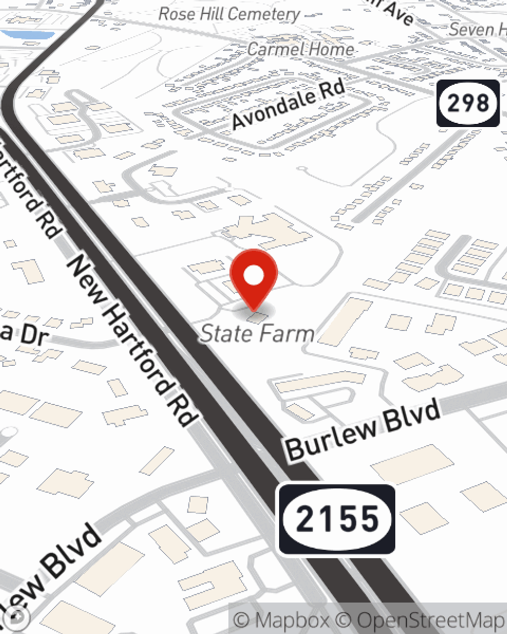 Map showing State Farm Agent Branden Haines's office at 2917 New Hartford Road, Owensboro, KY