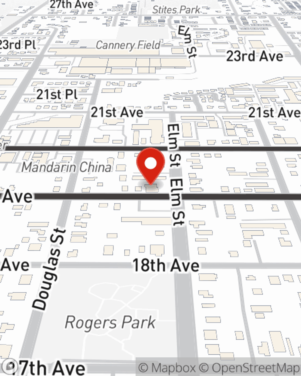 Map showing State Farm Agent's office