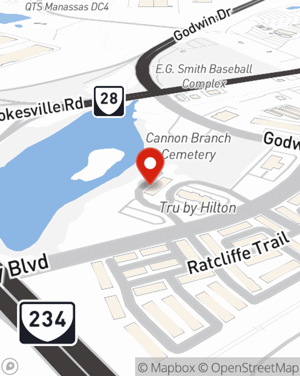 Map showing State Farm Agent Ryan Seation's office at 9725 Buchanan Loop, Manassas, VA