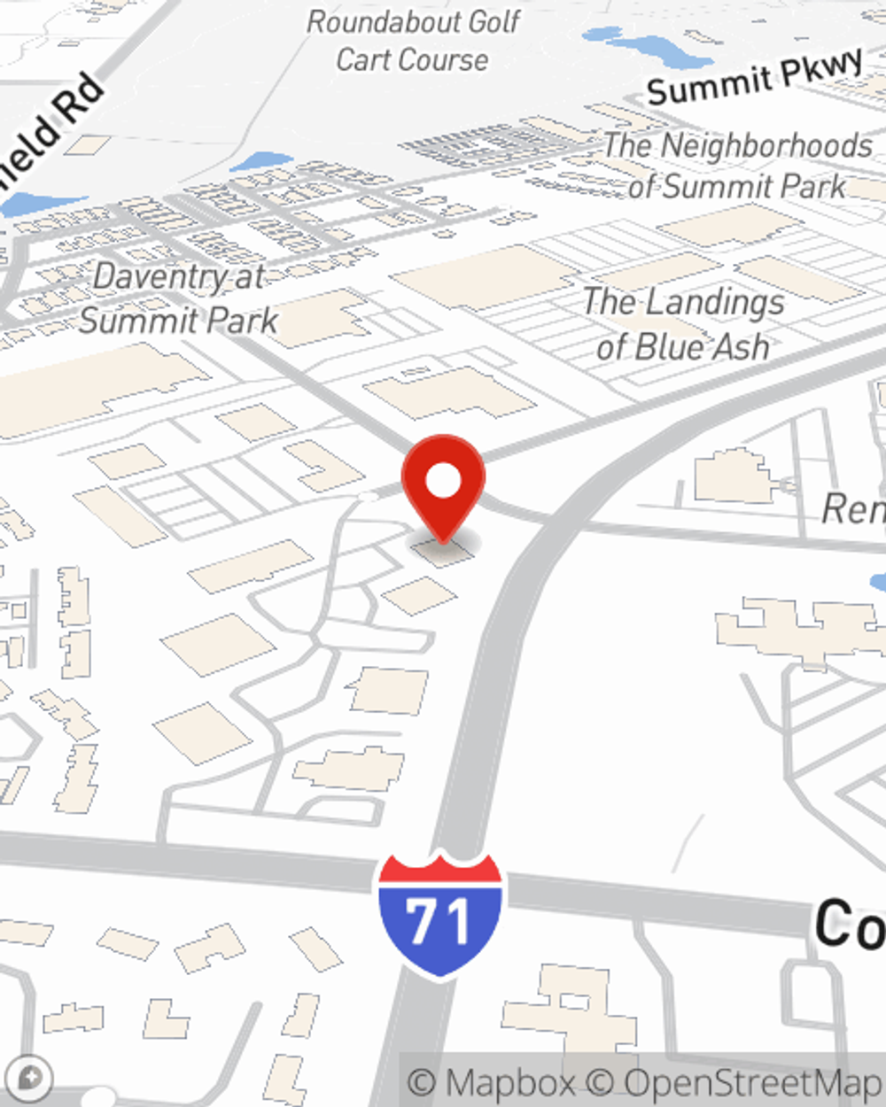 Map showing State Farm Agent's office