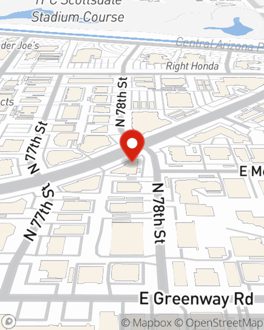 Map showing State Farm Agent David Dorman's office at 15721 N Greenway Hayden Loop #100A, Scottsdale, AZ
