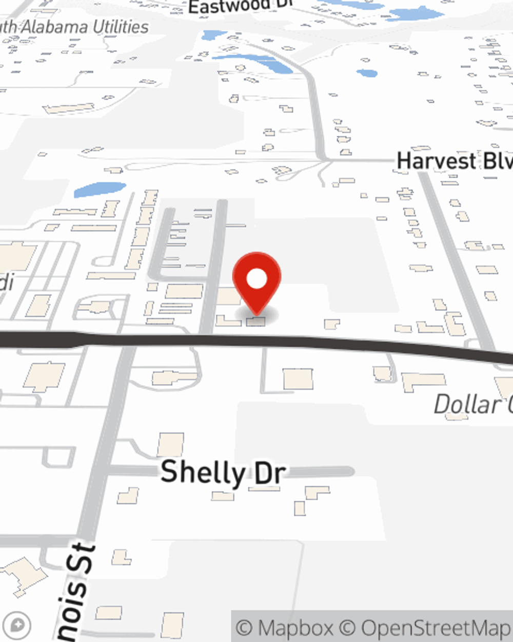 Map showing State Farm Agent John McCants's office at 8976 Moffett Road Semmes, AL