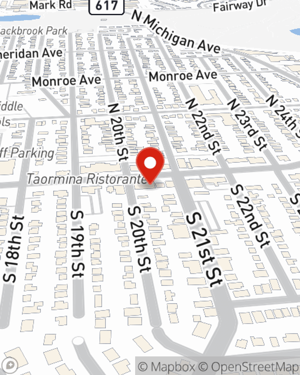 Map showing State Farm Agent John Klein's office at 505 Boulevard Kenilworth, NJ
