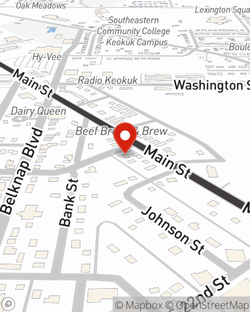 Map showing State Farm Agent's office