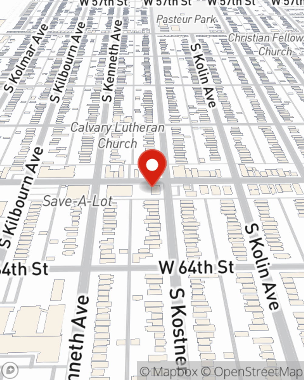 Map showing State Farm Agent Amanda Gomez's office at 4403 W 63rd St., Chicago, IL