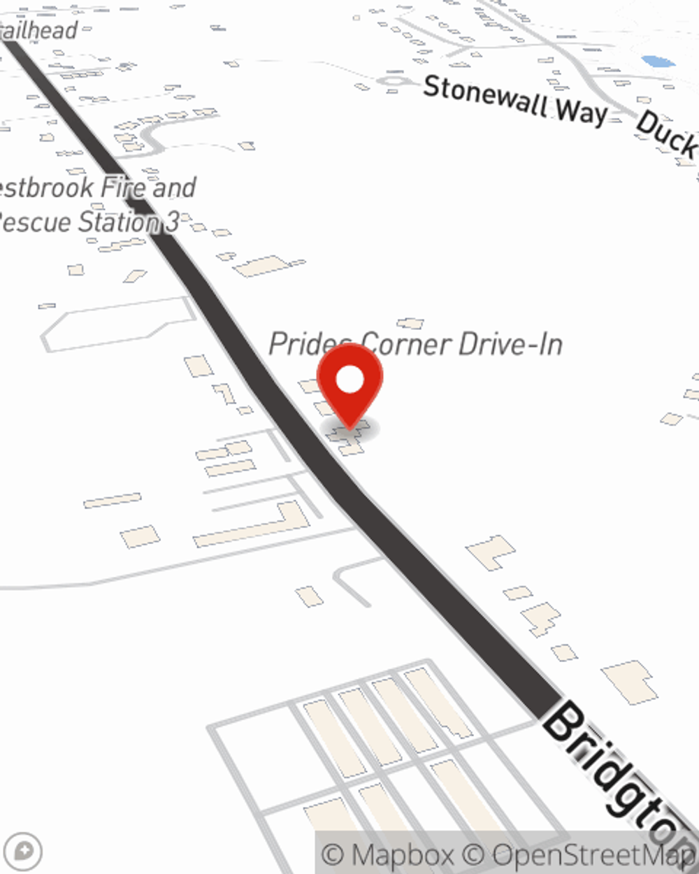Map showing State Farm Agent Eric Wilson's office at 625 Bridgton Rd, Suite D Mailbox 4, Westbrook, ME