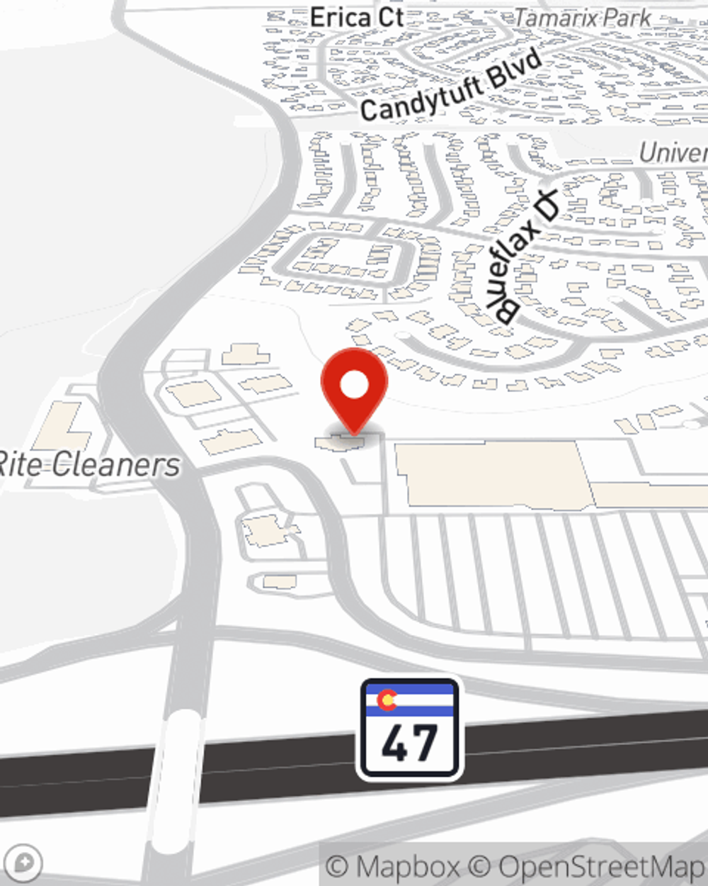 Map showing State Farm Agent's office
