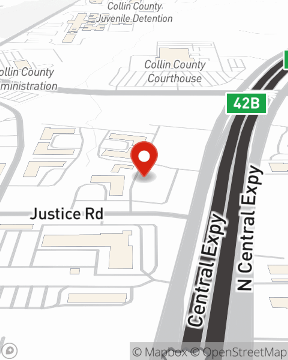 Map showing State Farm Agent Mike Hinegardner's office at 3801 N Central Expy, Suite 401, McKinney, TX