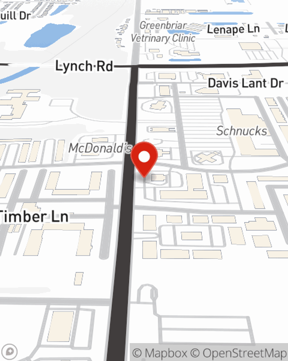 Map showing State Farm Agent Mary Rokicki's office at 3335 N Green River Road, Evansville, IN
