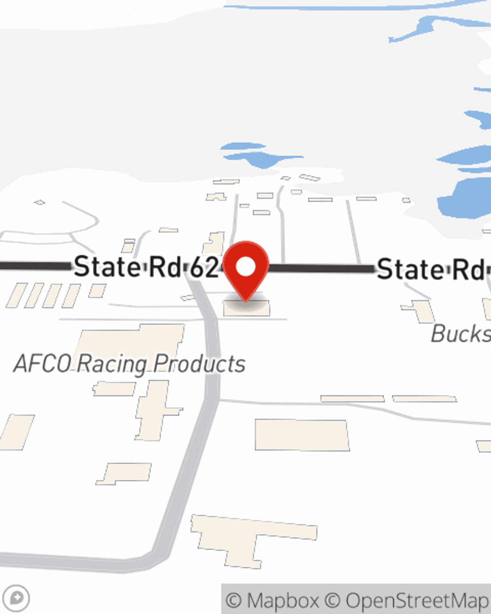 Map showing State Farm Agent Mary Rokicki's office at 3799 W State Route 62 Ste 103, Boonville, IN