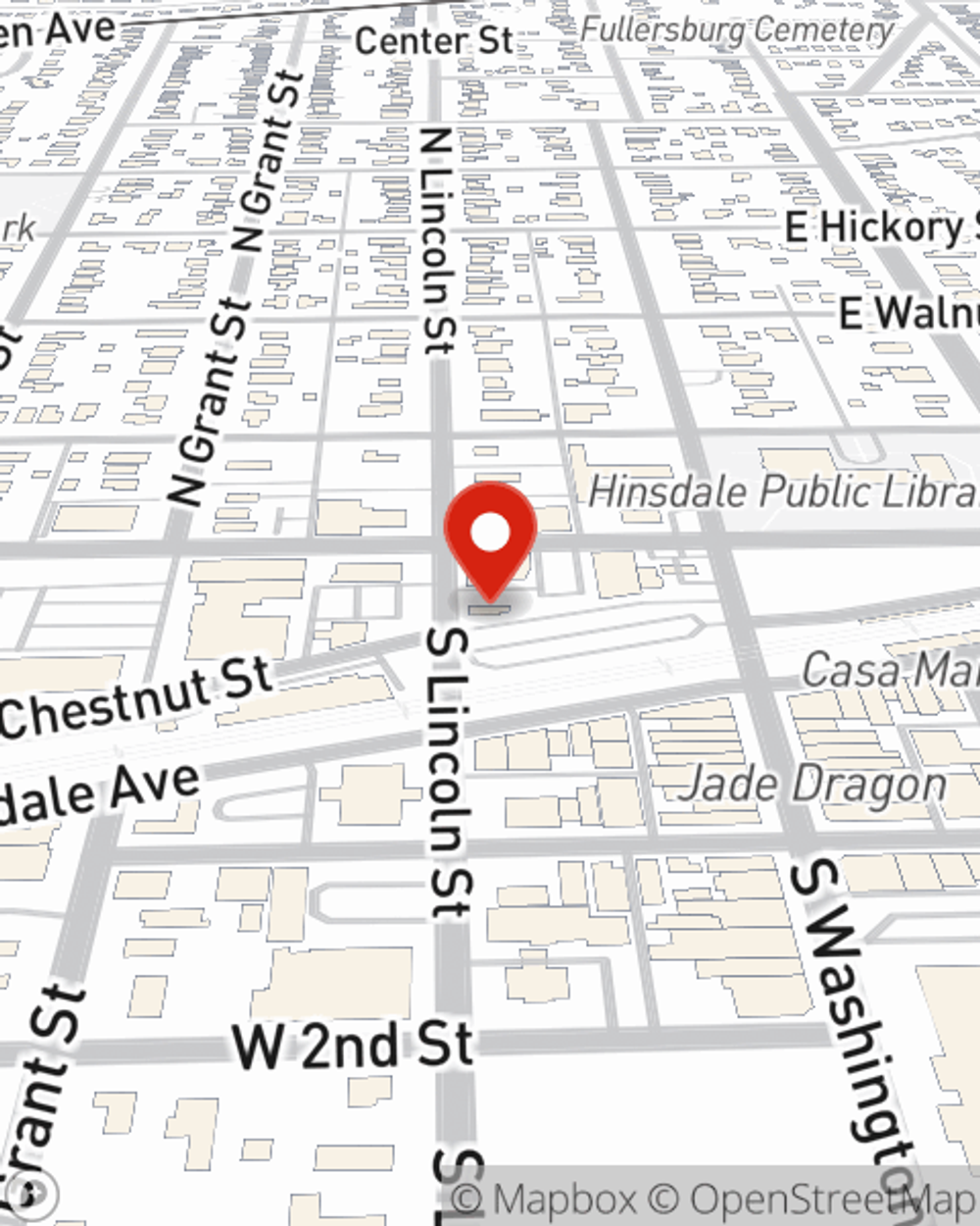 Map showing State Farm Agent Doug Kramer's office at 13 S Lincoln Street, Hinsdale, IL