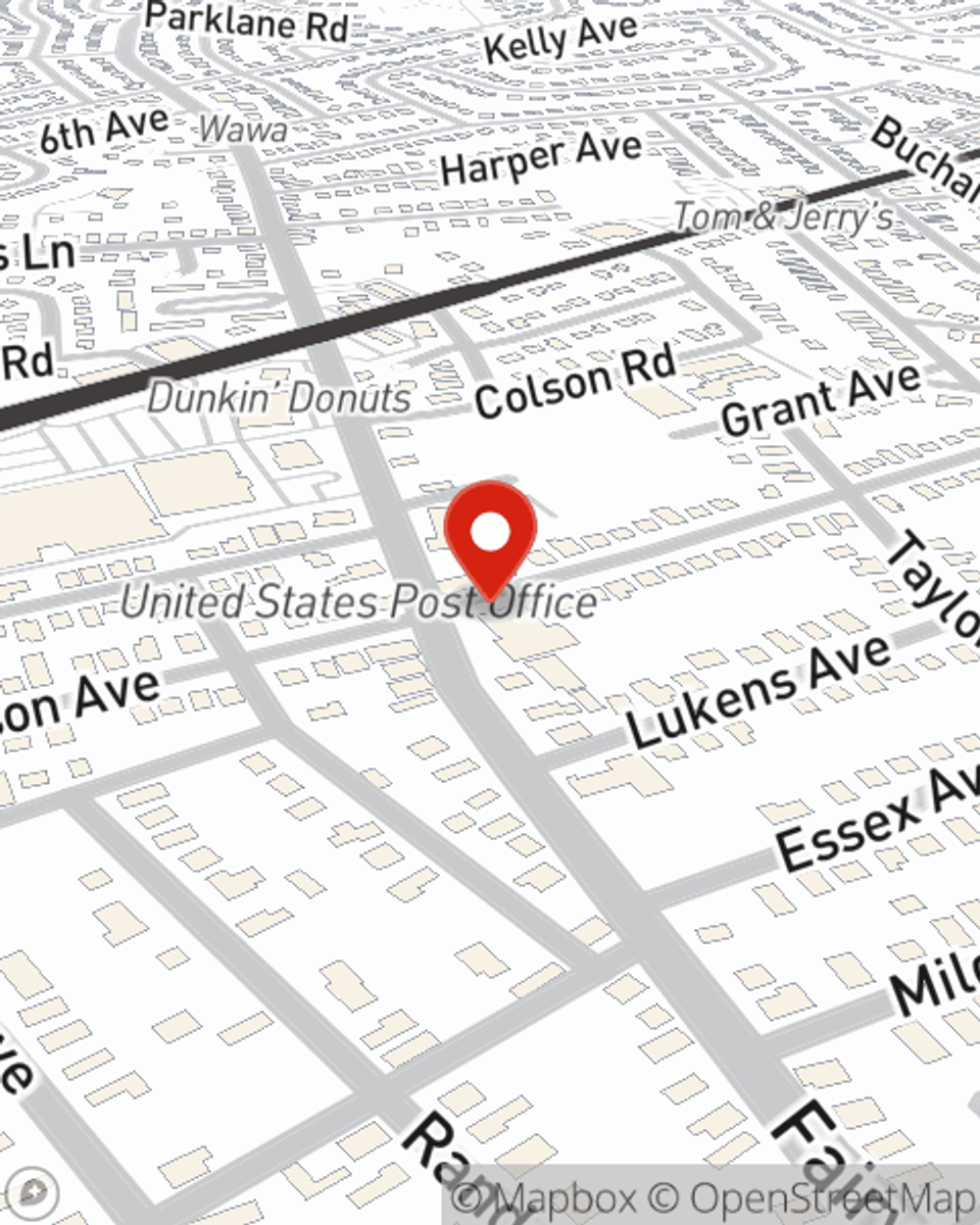 Map showing State Farm Agent John Russell's office at 194 Fairview Rd, Woodlyn, PA
