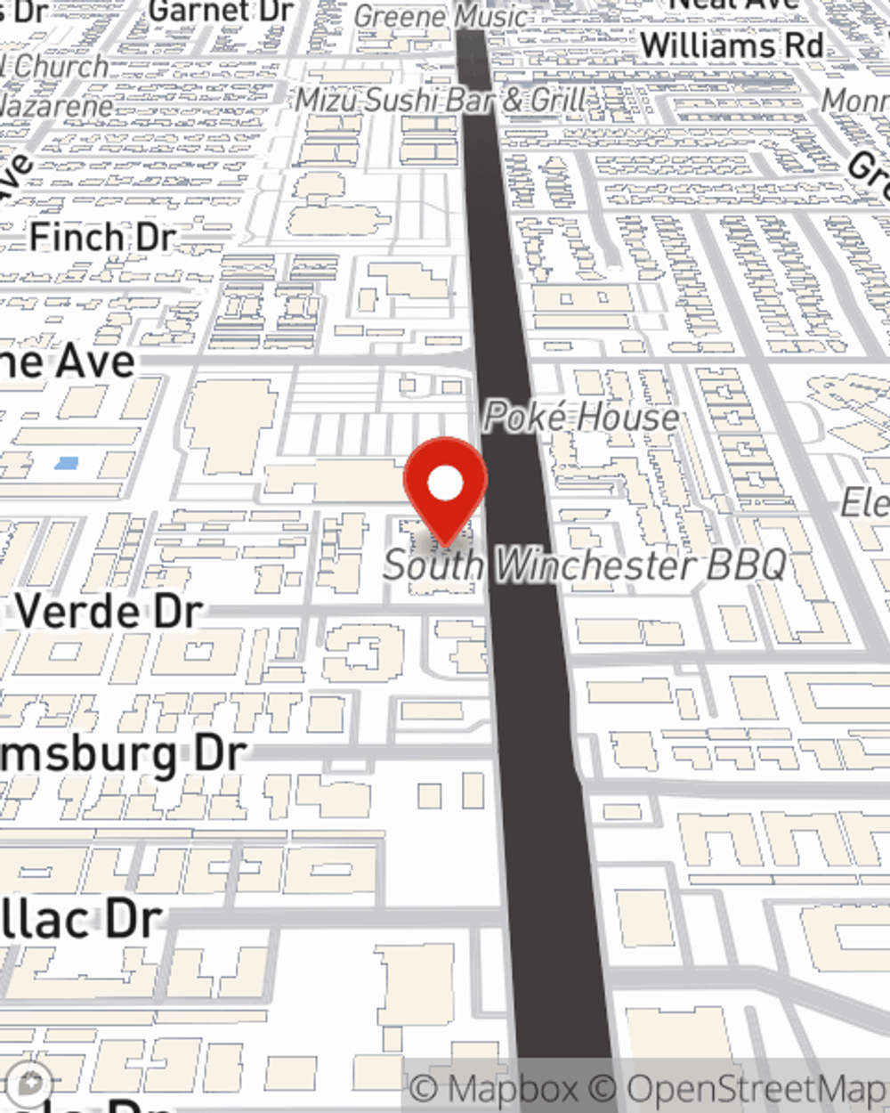 Map showing State Farm Agent's office