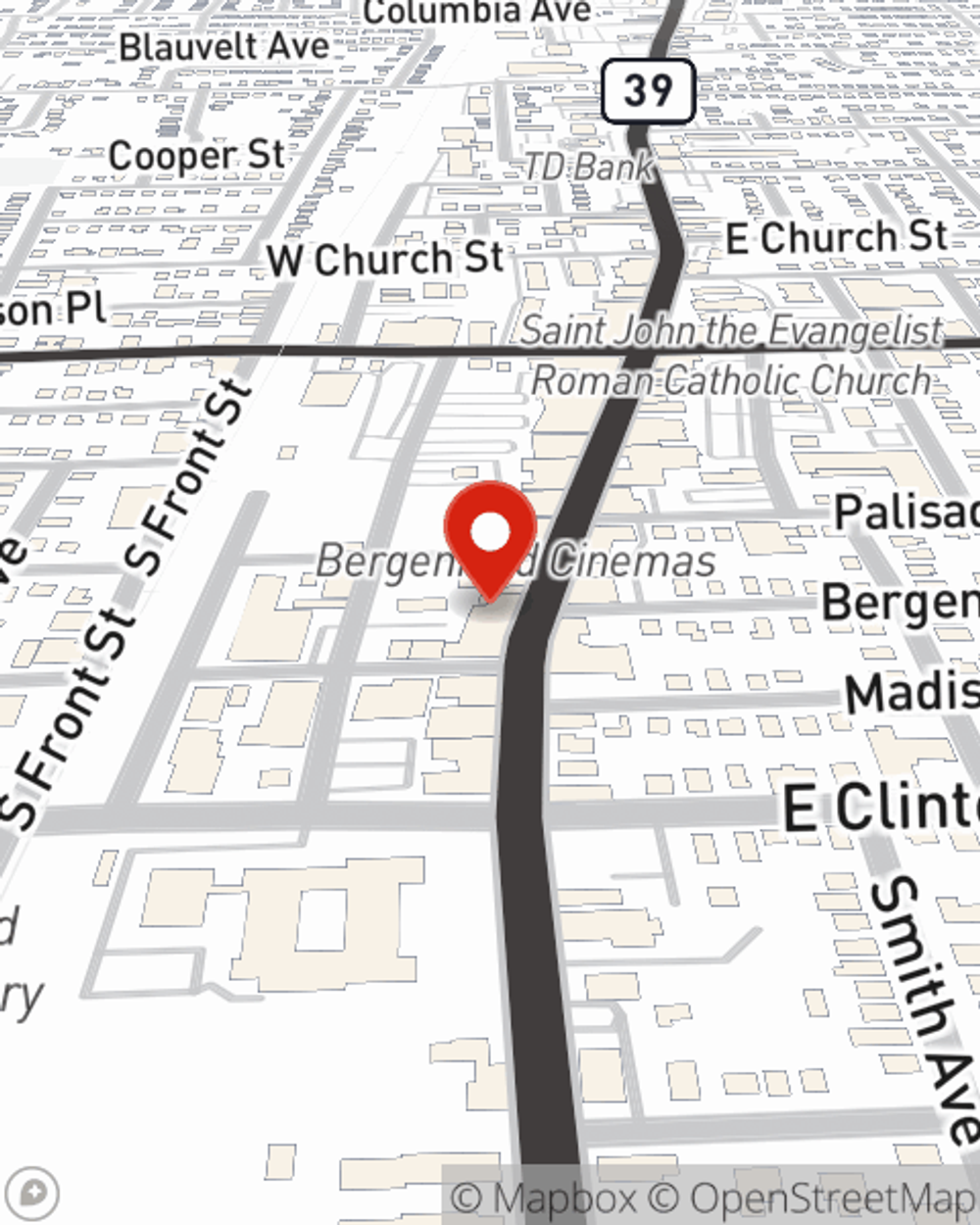 Map showing State Farm Agent's office