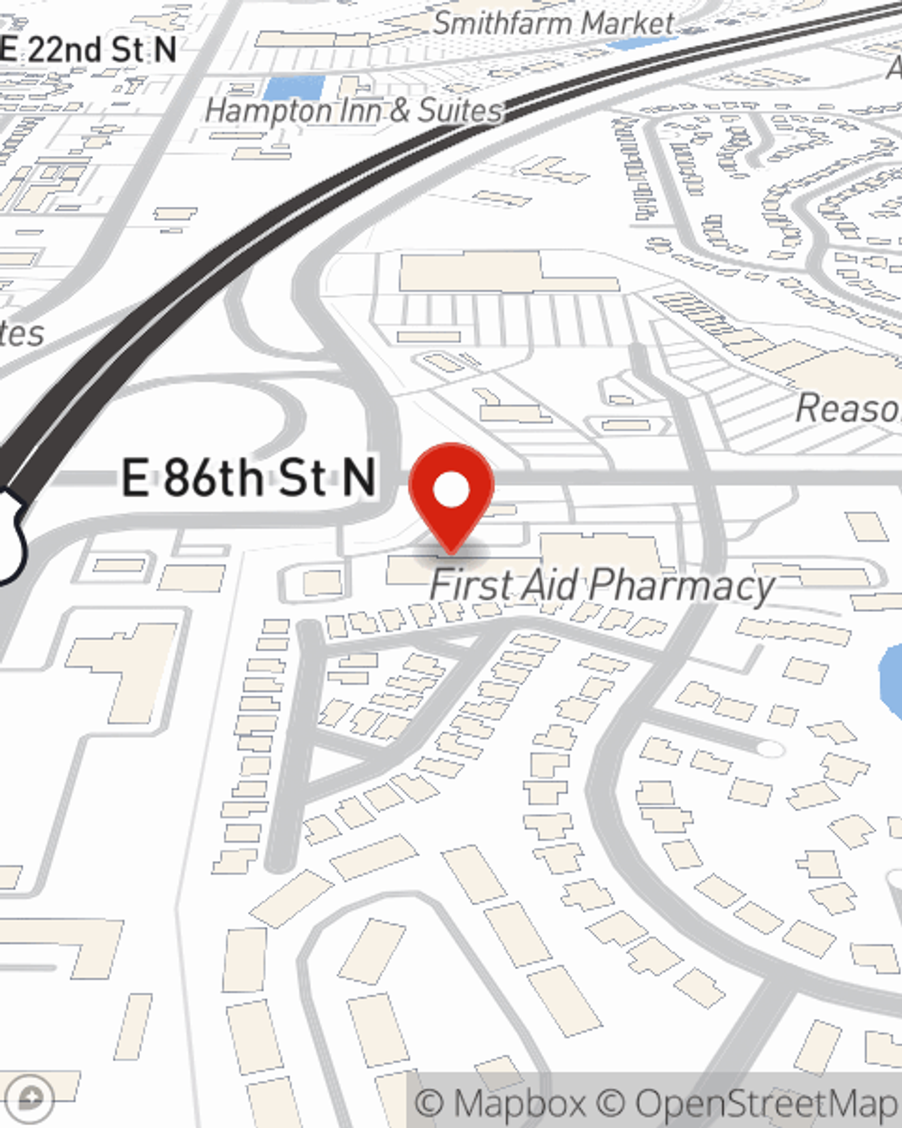 Map showing State Farm Agent Carissa Fratzke's office at 11620 E 86th Street N, Owasso, OK