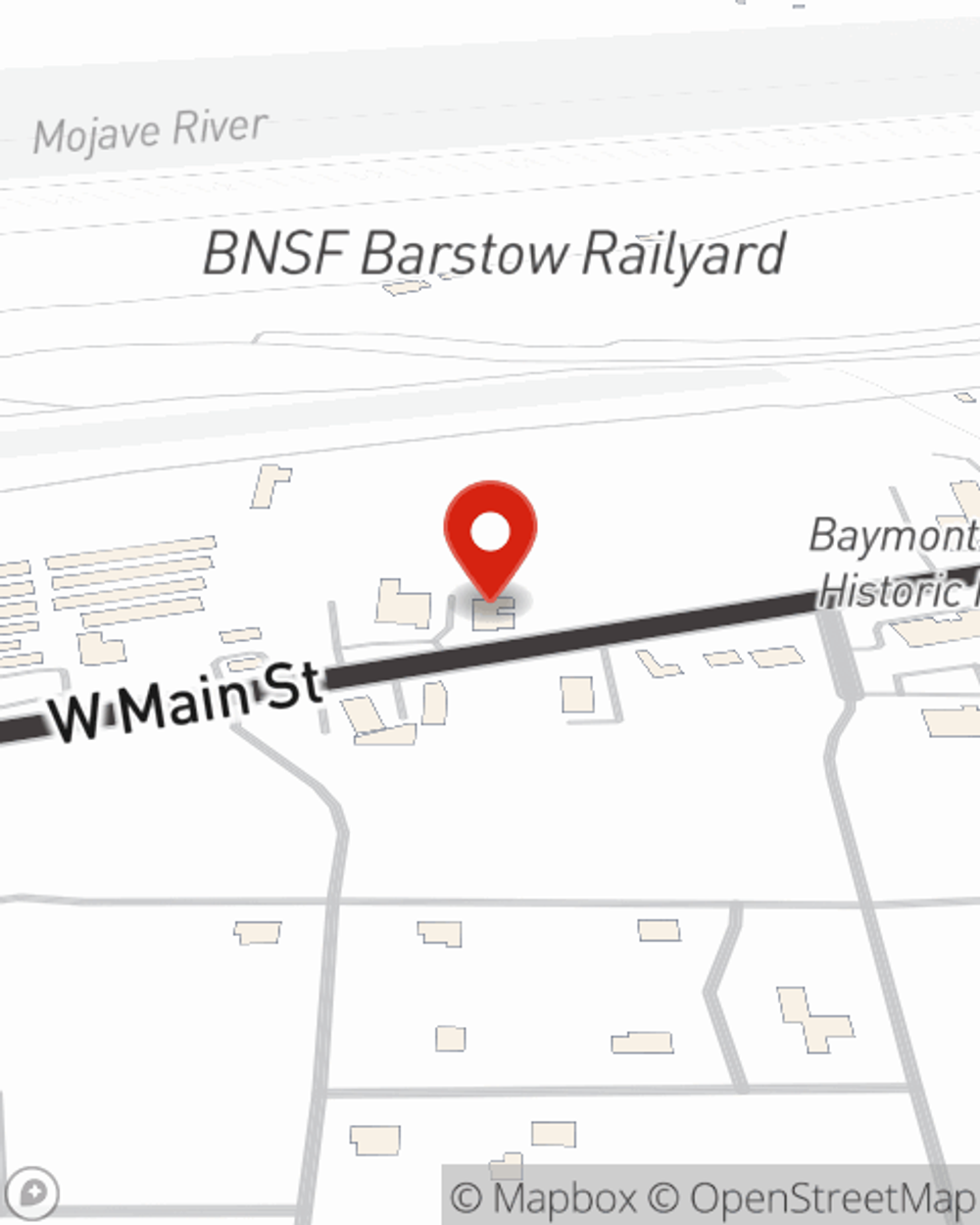 Map showing State Farm Agent Paul Wilkey's office at 2081 W Main St, Suite 101, Barstow, CA