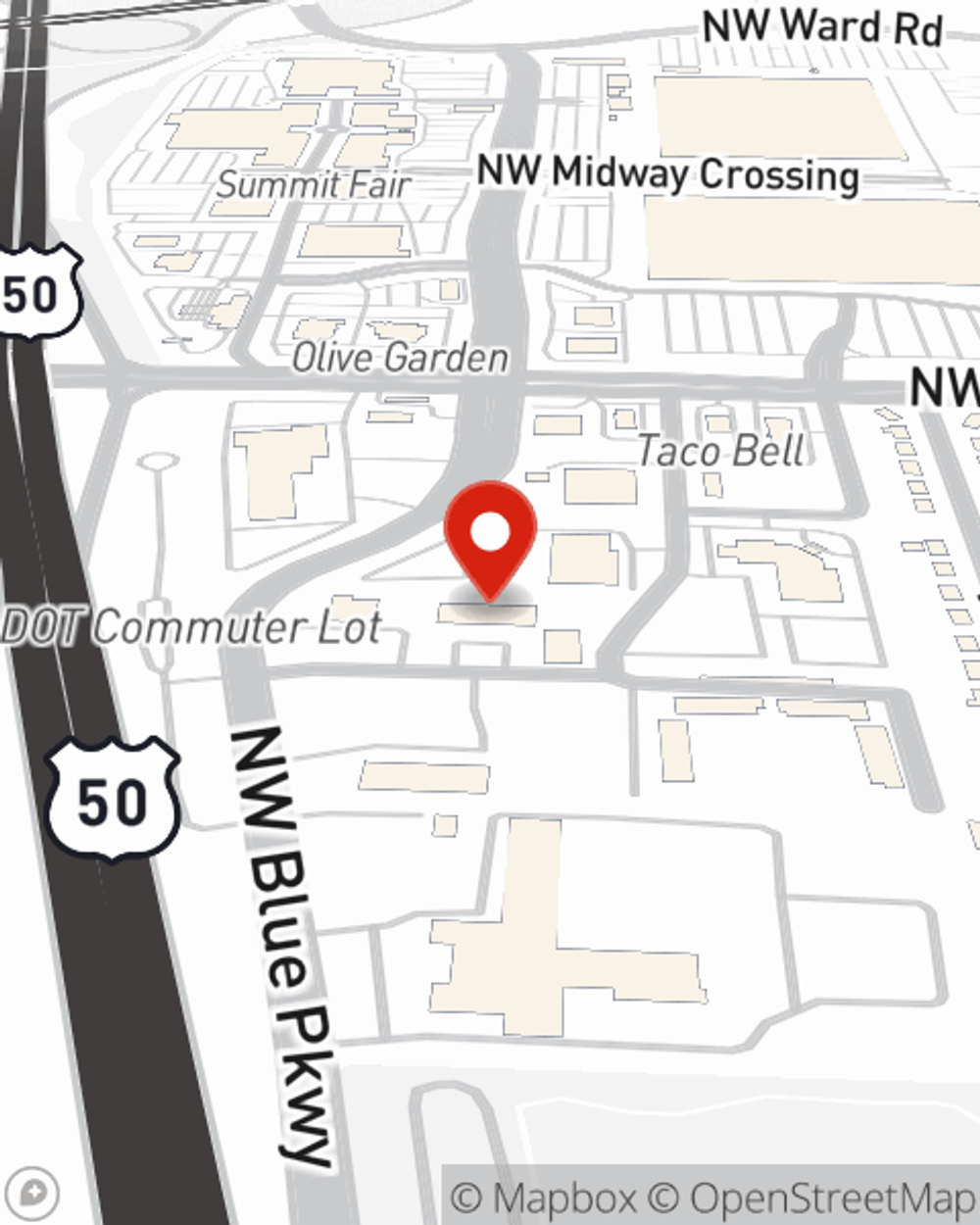Map showing State Farm Agent Dillon Wait's office at 816 NW Park Lane Suite B, Lees Summit, MO