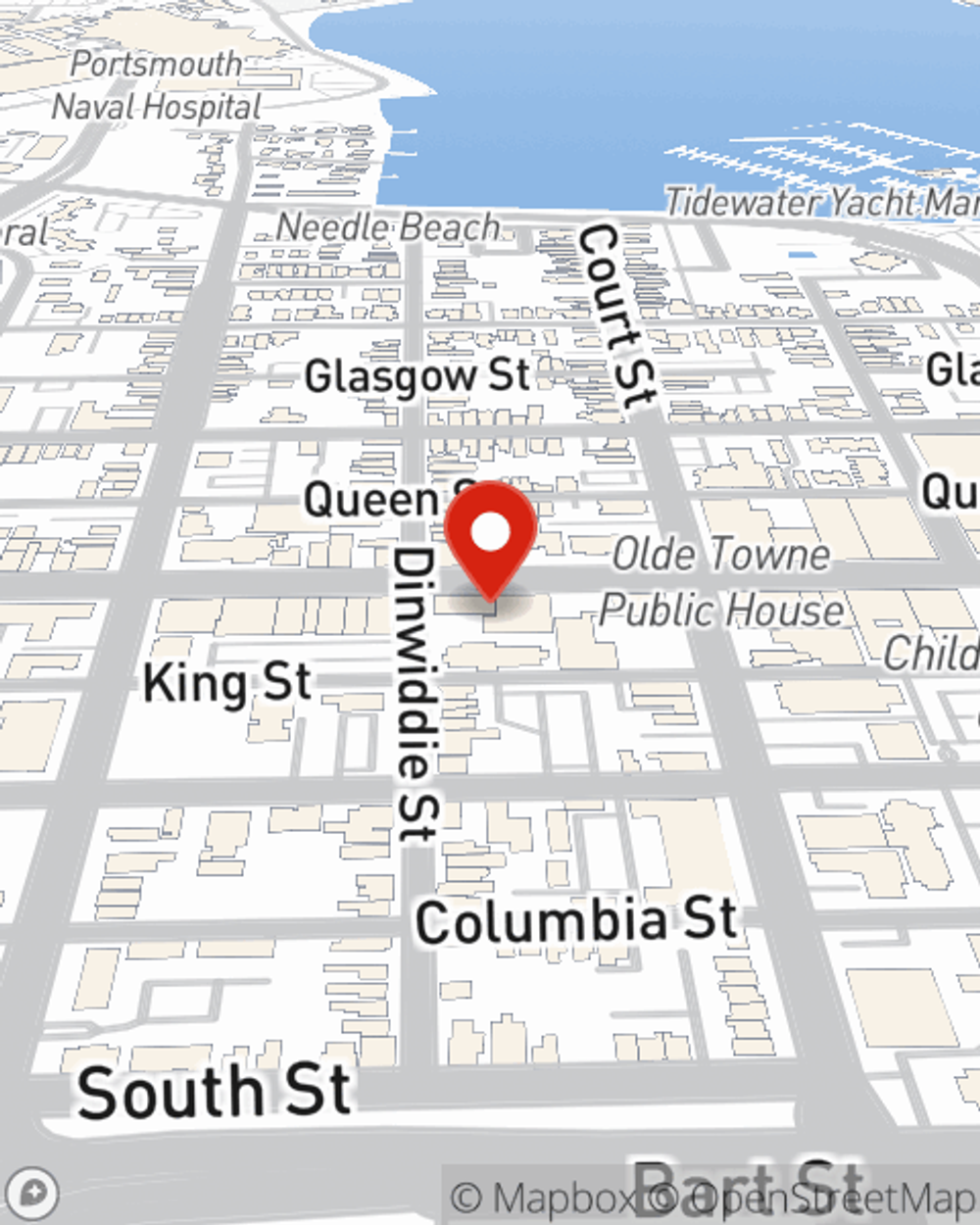 Map showing State Farm Agent Rachel Bailey's office at 425 High Street, Portsmouth, VA