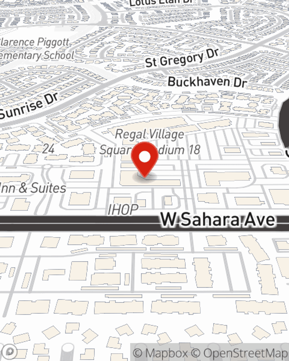 Map showing State Farm Agent Jody Evans's office at 9440 W Sahara Ave, Suite 125, Las Vegas, NV