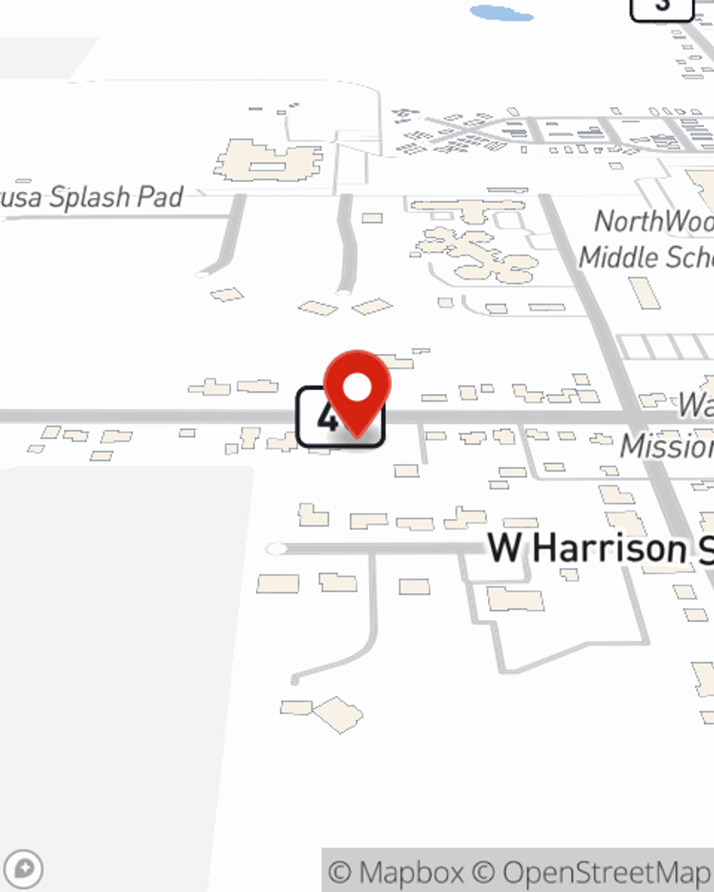 Map showing State Farm Agent's office