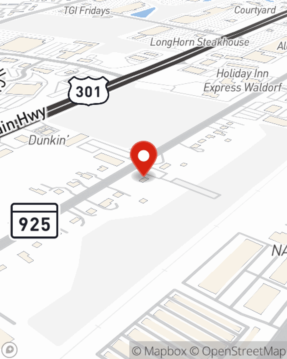 Map showing State Farm Agent Julian Coates's office at 3580 Old Washington Rd, Waldorf, MD