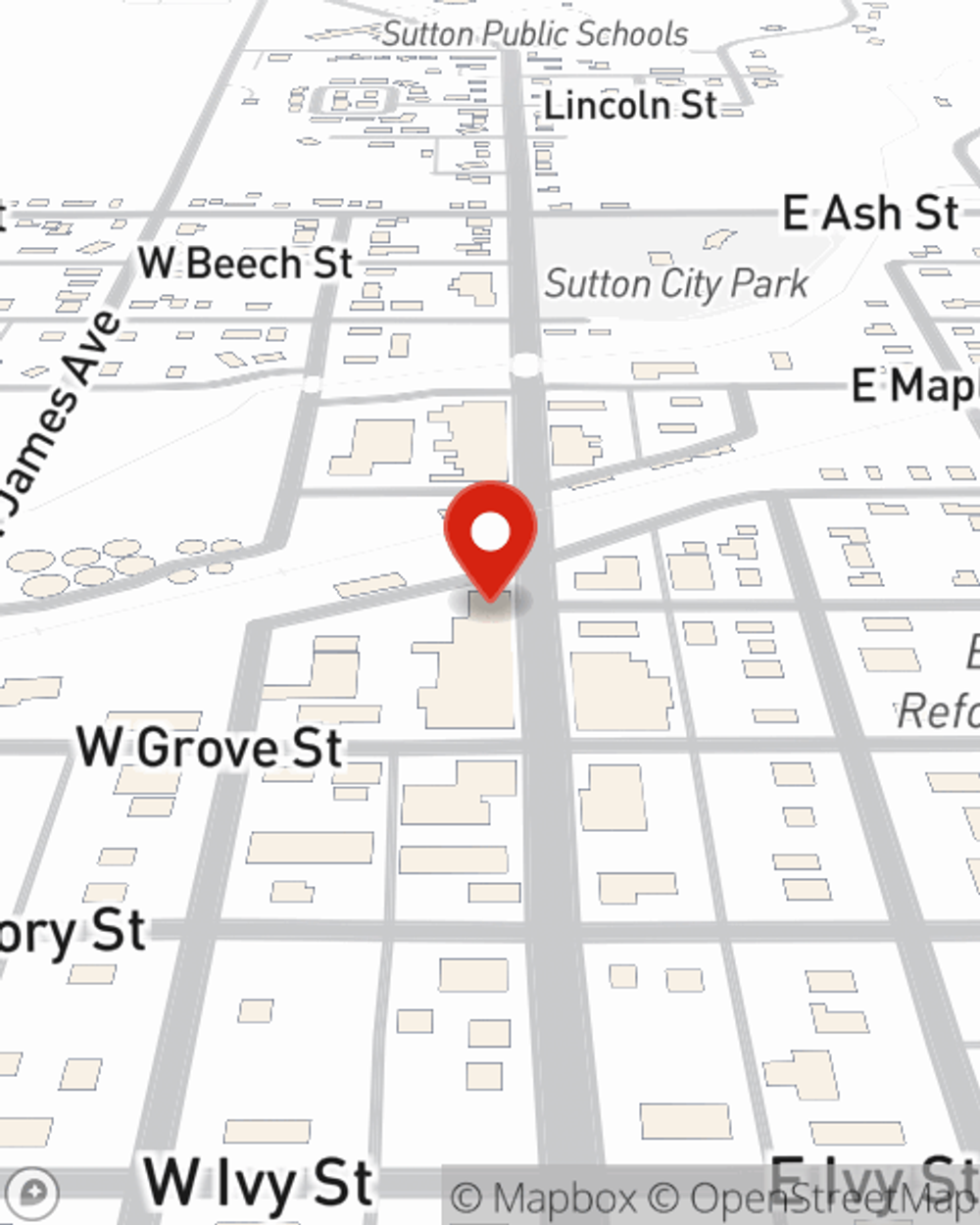 Map showing State Farm Agent Judy Barnes's office at 103 S Saunders Sutton, NE