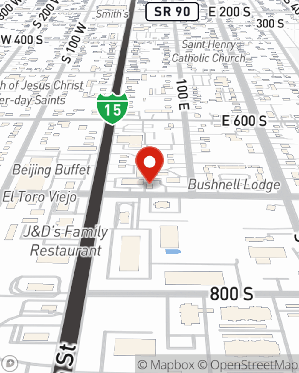 Map showing State Farm Agent Dan Price's office at 23 East 700 South, Brigham City, UT