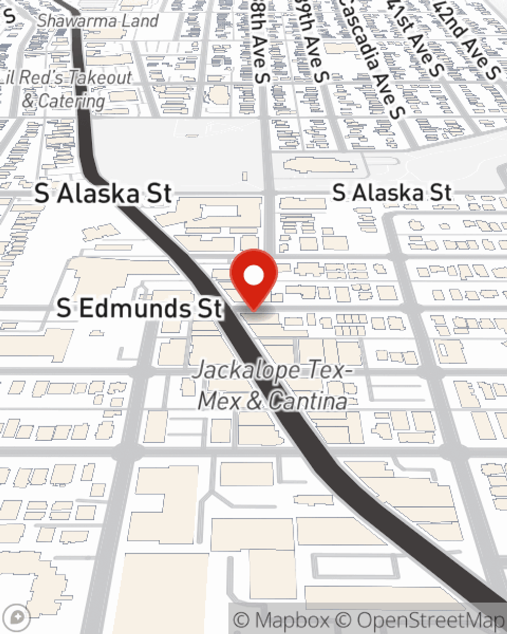 Map showing State Farm Agent Jeffrey Taylor's office at 4850 Rainier Ave S Seattle, WA