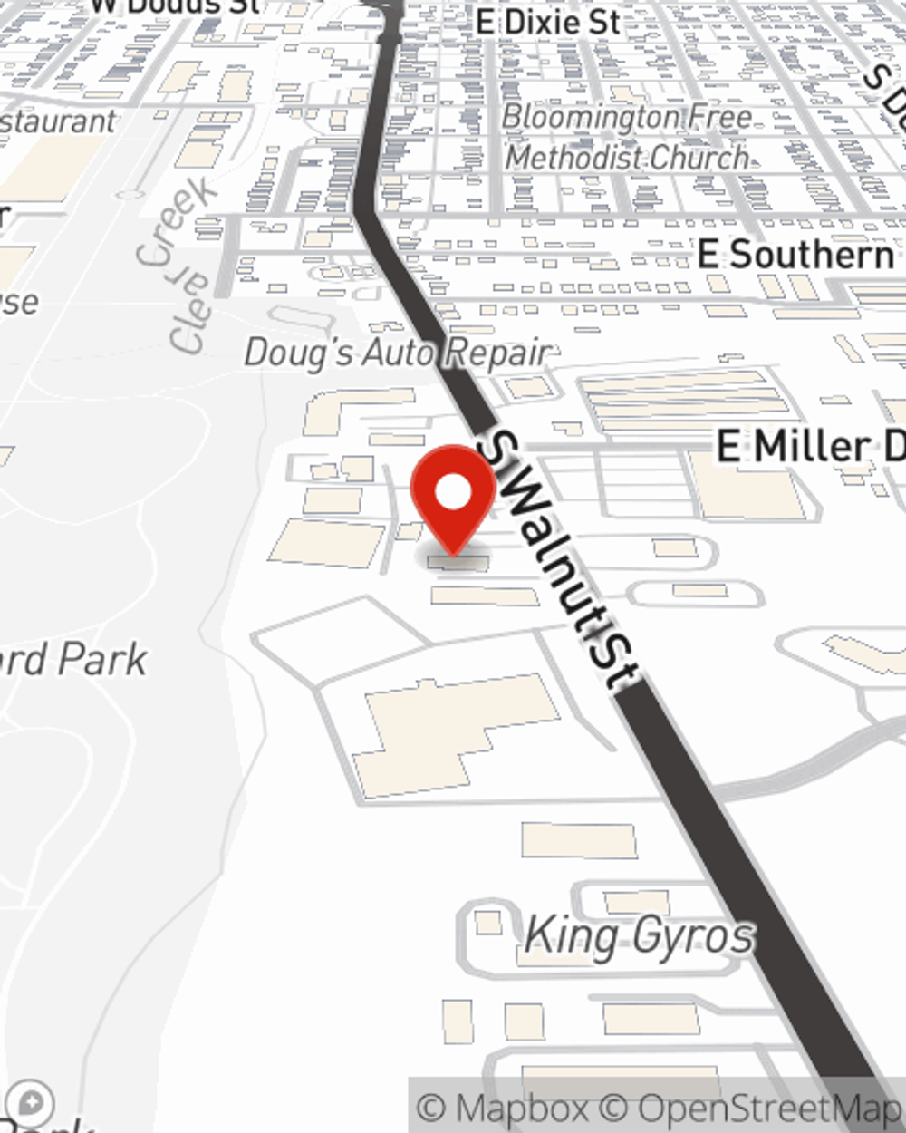 Map showing State Farm Agent's office
