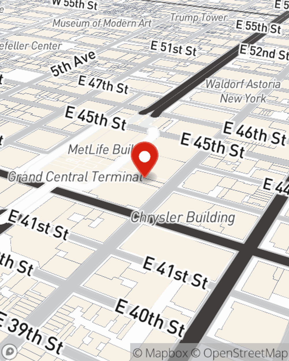 Map showing State Farm Agent James B Lavelle's office at 420 Lexington Avenue Suite 2432 New York, NY