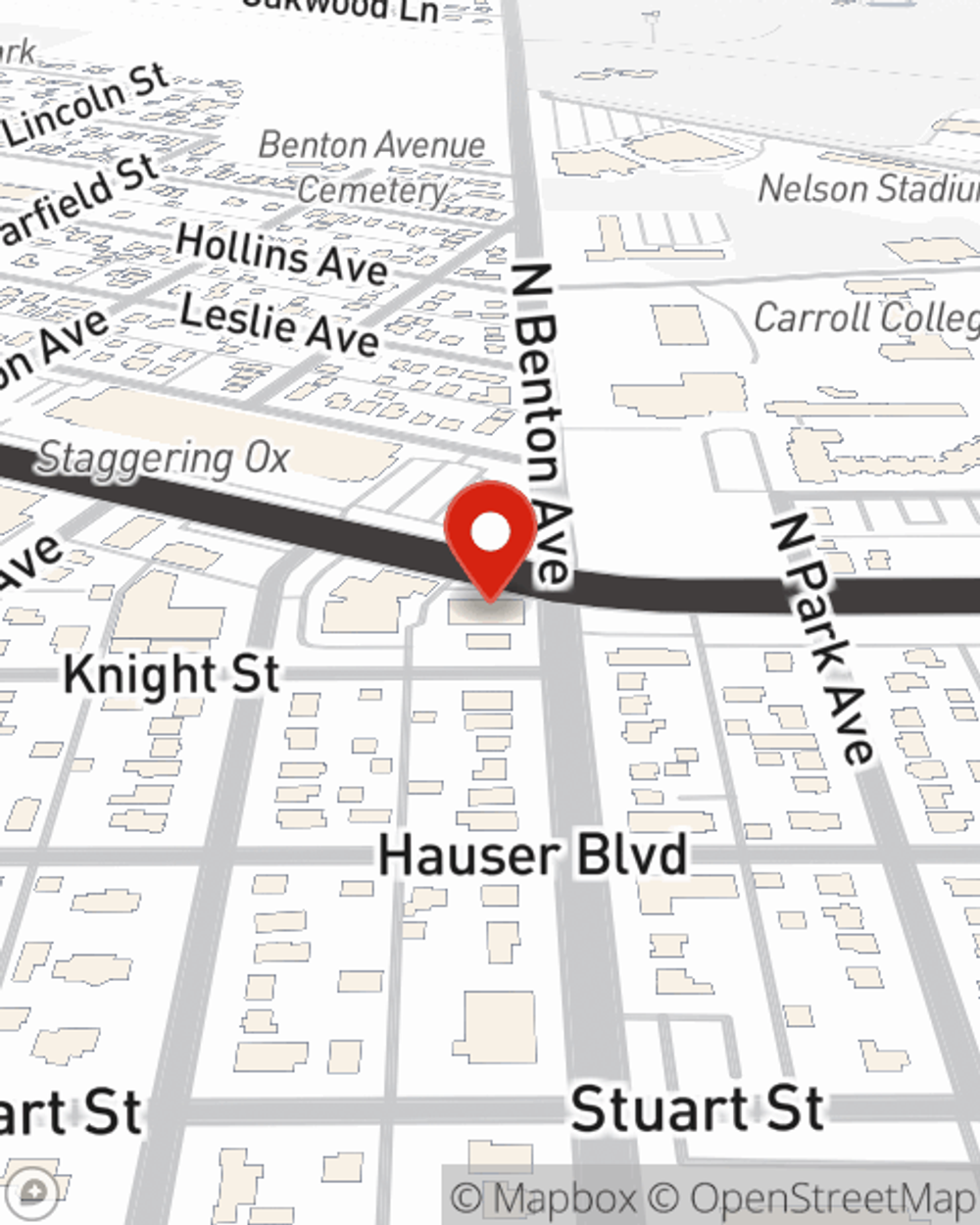 Map showing State Farm Agent Joe Mitchell's office at 301 Euclid Avenue, Helena, MT